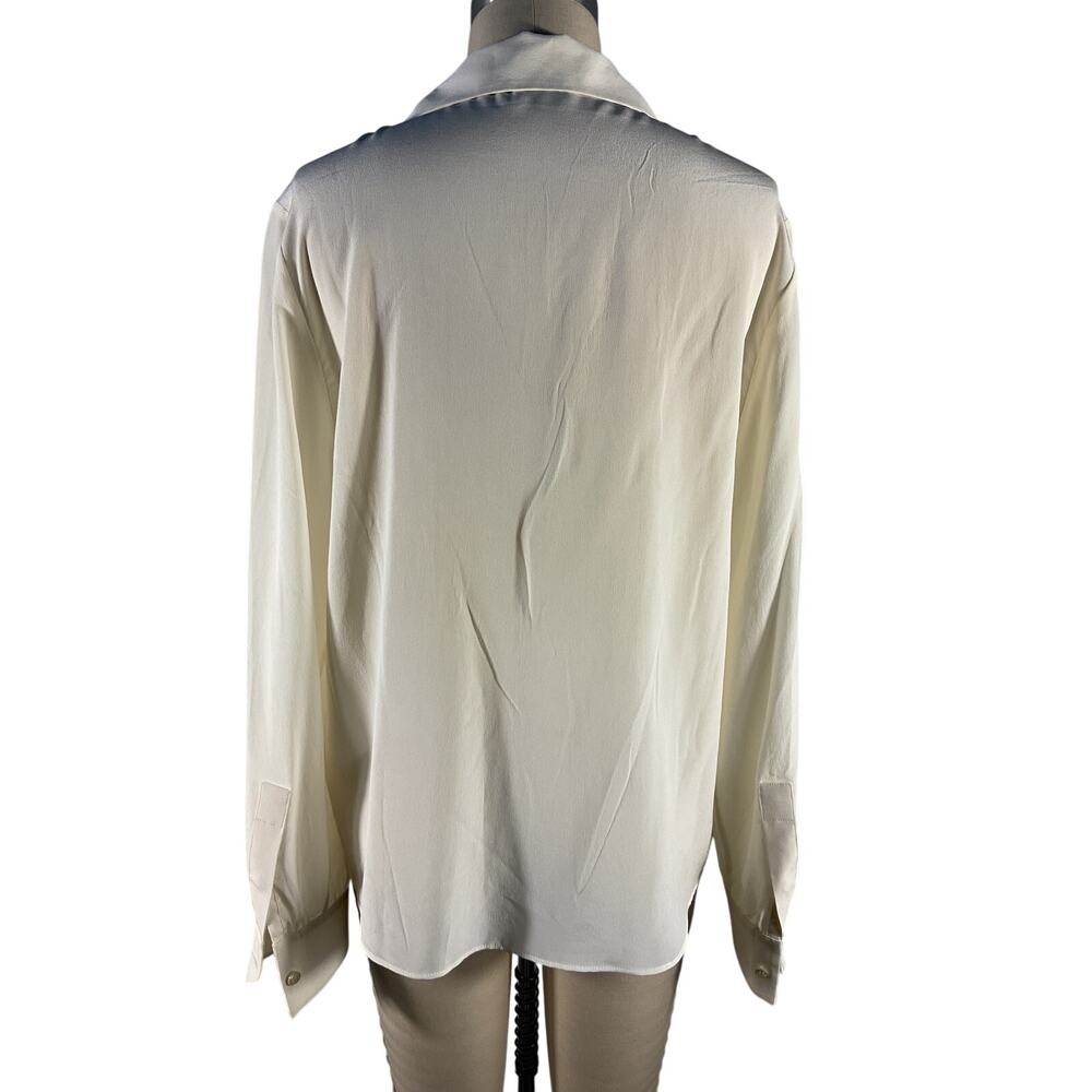 Saint Laurent Luxe Cream Button Front Blouse Size FR 34 / US 2 - Picture 3 of 6